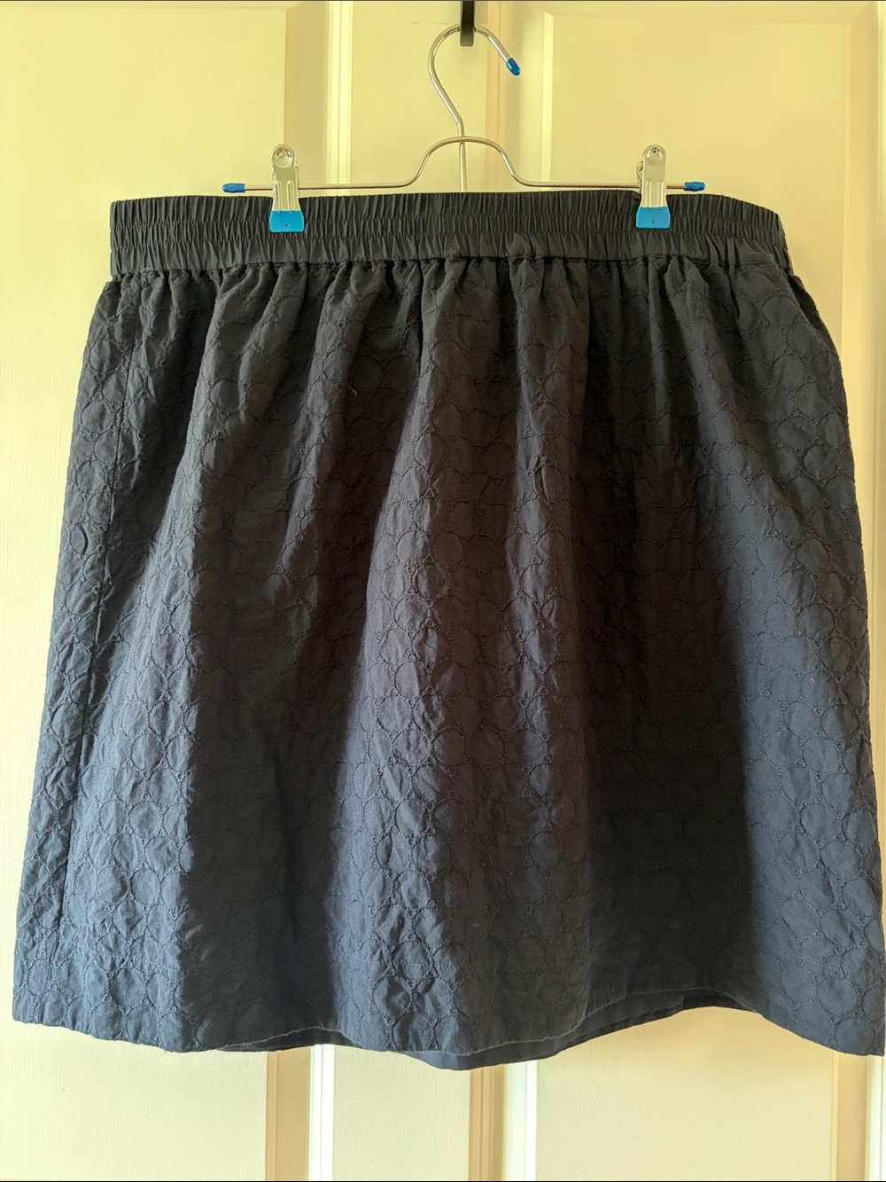 Talbots Navy Blue Textured A-Line Skirt